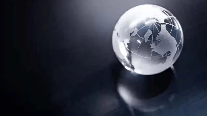 Blue globe showing the worldwide chauffeur network of Boston Limo Time